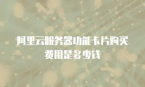 阿里云服务器功能卡片购买费用是多少钱