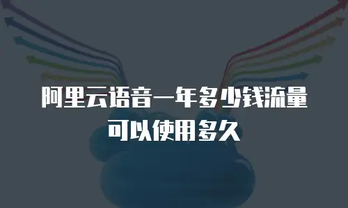 阿里云语音一年多少钱流量可以使用多久