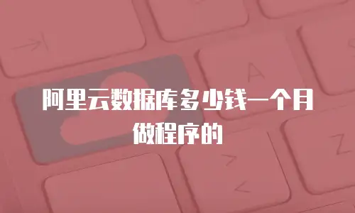 阿里云数据库多少钱一个月做程序的