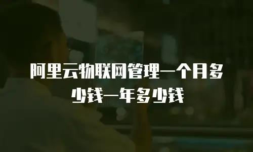 阿里云物联网管理一个月多少钱一年多少钱