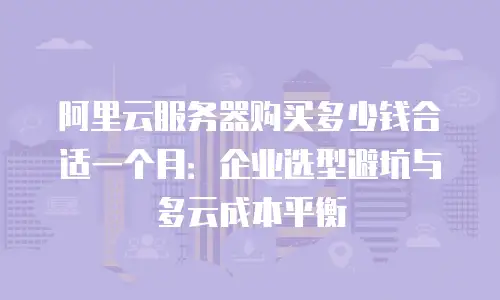 阿里云服务器购买多少钱合适一个月：企业选型避坑与多云成本平衡