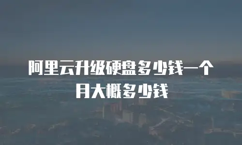 阿里云升级硬盘多少钱一个月大概多少钱