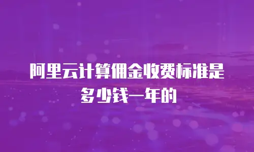 阿里云计算佣金收费标准是多少钱一年的