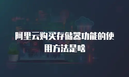 阿里云购买存储器功能的使用方法是啥