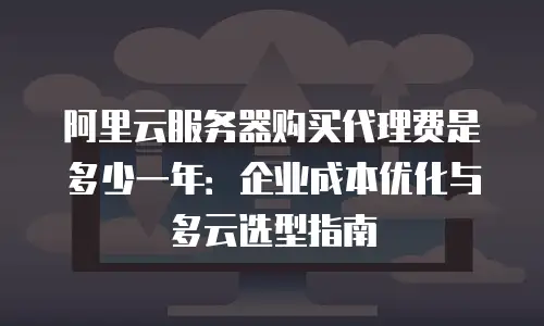 阿里云服务器购买代理费是多少一年：企业成本优化与多云选型指南