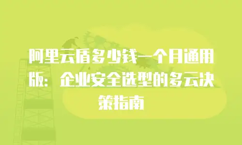 阿里云盾多少钱一个月通用版：企业安全选型的多云决策指南