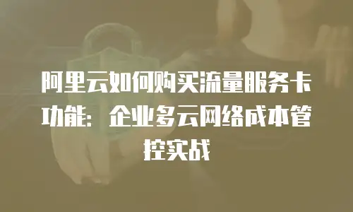 阿里云如何购买流量服务卡功能：企业多云网络成本管控实战