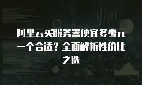 阿里云买服务器便宜多少元一个合适？全面解析性价比之选