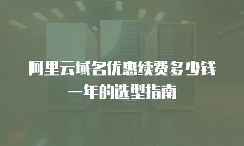 阿里云域名优惠续费多少钱一年的选型指南