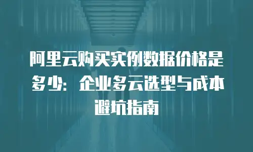 阿里云购买实例数据价格是多少：企业多云选型与成本避坑指南