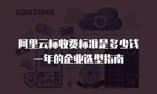 阿里云标收费标准是多少钱一年的企业选型指南