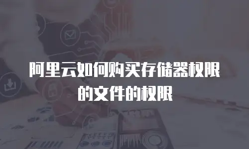 阿里云如何购买存储器权限的文件的权限