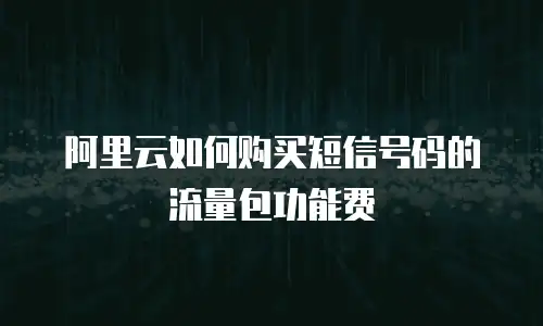 阿里云如何购买短信号码的流量包功能费