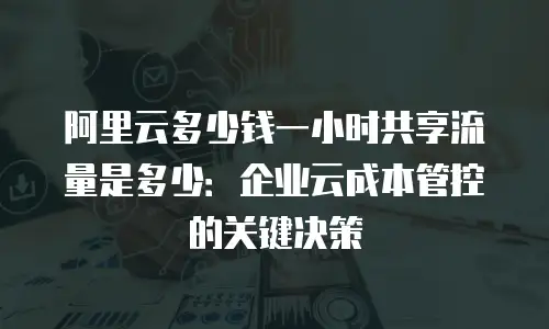 阿里云多少钱一小时共享流量是多少：企业云成本管控的关键决策