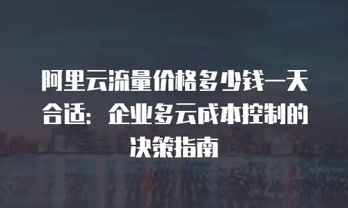 阿里云流量价格多少钱一天合适：企业多云成本控制的决策指南
