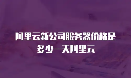 阿里云新公司服务器价格是多少一天阿里云