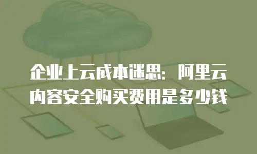 企业上云成本迷思：阿里云内容安全购买费用是多少钱