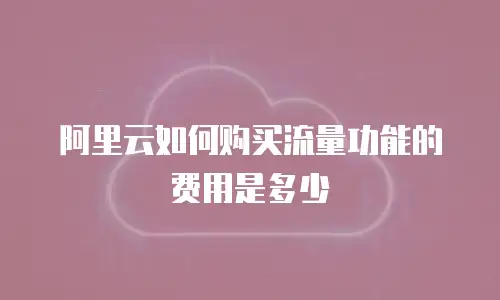阿里云如何购买流量功能的费用是多少