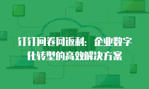 钉钉问卷网返利：企业数字化转型的高效解决方案