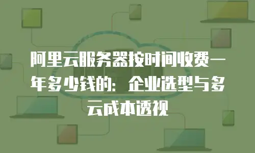 阿里云服务器按时间收费一年多少钱的：企业选型与多云成本透视