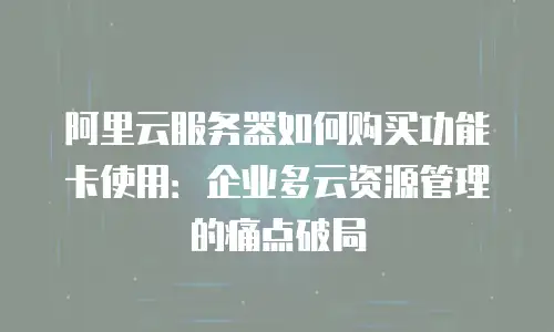 阿里云服务器如何购买功能卡使用：企业多云资源管理的痛点破局