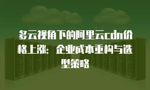 多云视角下的阿里云cdn价格上涨：企业成本重构与选型策略