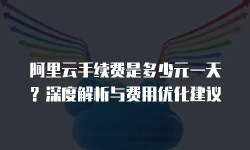 阿里云手续费是多少元一天？深度解析与费用优化建议