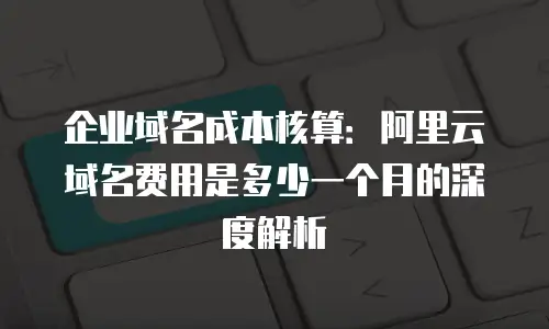 企业域名成本核算：阿里云域名费用是多少一个月的深度解析
