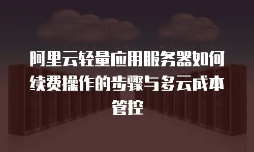 阿里云轻量应用服务器如何续费操作的步骤与多云成本管控