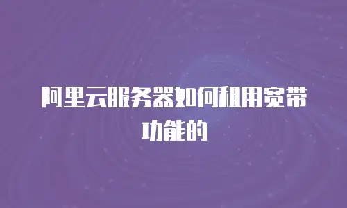 阿里云服务器如何租用宽带功能的
