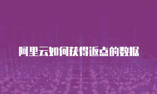 阿里云如何获得返点的数据