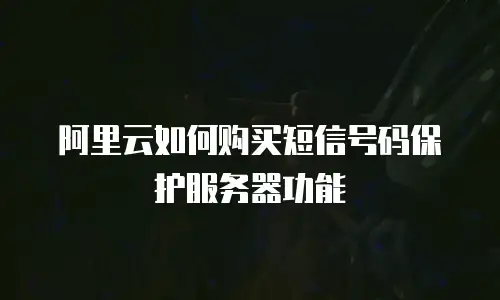 阿里云如何购买短信号码保护服务器功能