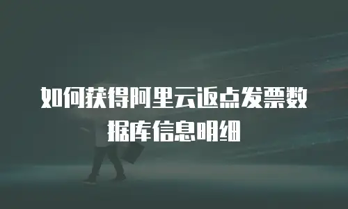 如何获得阿里云返点发票数据库信息明细