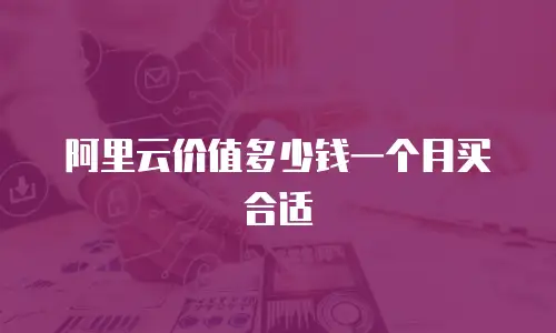 阿里云价值多少钱一个月买合适