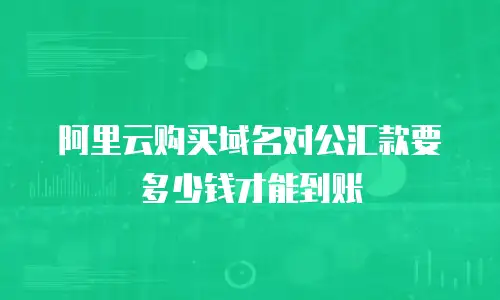阿里云购买域名对公汇款要多少钱才能到账