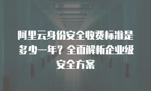 阿里云身份安全收费标准是多少一年？全面解析企业级安全方案