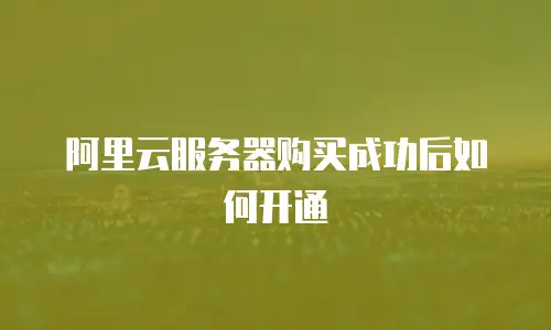 阿里云服务器购买成功后如何开通