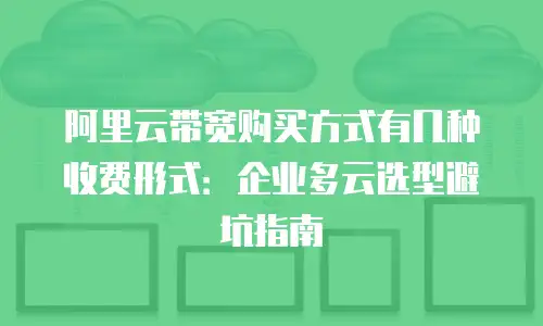 阿里云带宽购买方式有几种收费形式：企业多云选型避坑指南