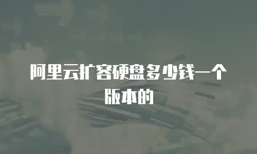 阿里云扩容硬盘多少钱一个版本的