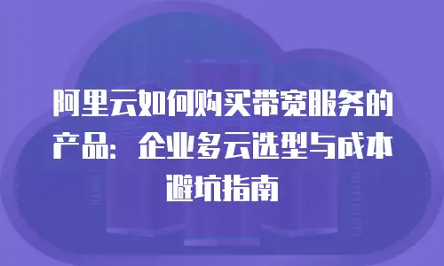 阿里云如何购买带宽服务的产品：企业多云选型与成本避坑指南