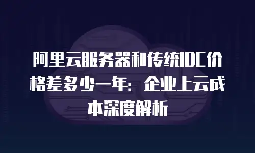 阿里云服务器和传统IDC价格差多少一年：企业上云成本深度解析