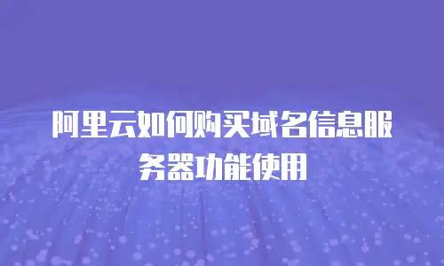 阿里云如何购买域名信息服务器功能使用