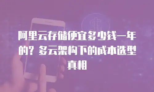 阿里云存储便宜多少钱一年的？多云架构下的成本选型真相
