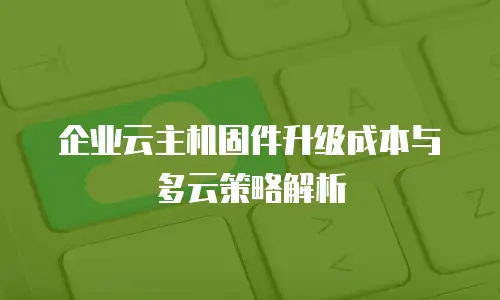 企业云主机固件升级成本与多云策略解析