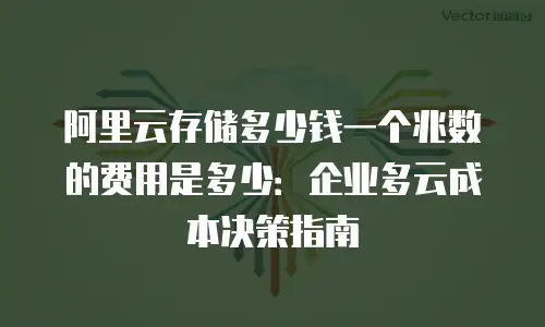 阿里云存储多少钱一个兆数的费用是多少：企业多云成本决策指南