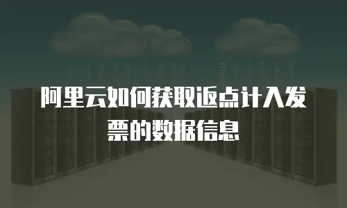 阿里云如何获取返点计入发票的数据信息
