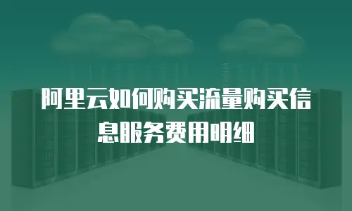阿里云如何购买流量购买信息服务费用明细
