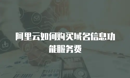 阿里云如何购买域名信息功能服务费