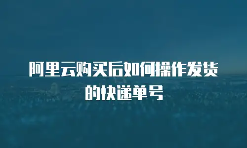 阿里云购买后如何操作发货的快递单号