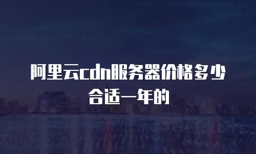 阿里云cdn服务器价格多少合适一年的